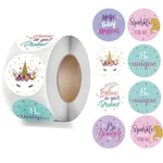 500Pcs/Roll Cartoon Reward Stickers Rainbow Unicorn for Girls Classic Toys Stickers Birthday Gift Decoration Tag Reward Stickers