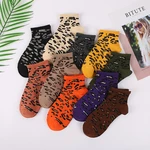 Women's socks harajuku leopard cotton short socks spring summer gril funny cute sock female casual sox mujer meias 2019