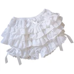 Women Girls Bowknot Frilly Lace Ruffle Pumpkin Bloomers Victorian Bloomer Shorts Lolita Vintage Gothic Pantaloons Costum