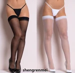 Shengrenmei 2019 Women Rib Top Cuff Sexy Stockings Transparent Silk Stocking Ladies Thigh High White Stockings Medias De Mujer