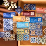 15 Pcs Vintage Tile Stickers Assorted Pattern Decorative Scrapbook Stickers Decals For Planners Home