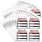 40pcs Oil Change Stickers Date Labels Tag 2"x2"Oil Service Reminder Stickers Square Shape Black & White Removable Sticker Labels