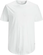 Jack&Jones PLUS Pánske tričko JJENOA Long Line Fit 12184933 White 3XL