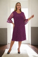 E2654 Dewberry Spanish Sleeve Plus Size Evening Dress-MOR