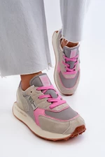 Women's sneakers with Memory Foam Big Star Platform - gray-pink