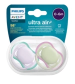 Philips Avent Šidítko Ultra air neutral 0-6m dívka fialová 2 ks
