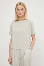 Bavlnené tričko Sisley dámsky, šedá farba
