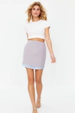 Trendyol Gray End Detail Mini Woven Skirt