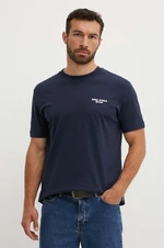 Bavlnené tričko Marc O'Polo DENIM pánske, tmavomodrá farba, s potlačou, 5000000086