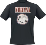 Nirvana Camiseta de manga corta Distressed Logo Unisex Black L