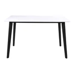 Stół z białym blatem i czarnymi nogami Bonami Essentials Vojens, 120x70 cm