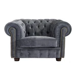 Szary fotel Max Winzer Norwin Velvet