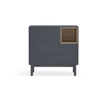 Ciemnoszara niska komoda 90x90 cm Corvo – Teulat