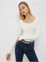 White women's t-shirt with gathered sleeves Liu Jo - Women's
