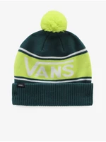Zelená chlapčenská vzorovaná zimná čiapka s brmbolcom VANS