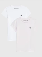 Set of two girly T-shirts in pink and white Calvin Klein Jeans