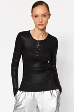 Trendyol Sweter z dzianiny Black Leaf