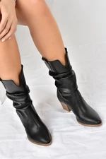 Fox Shoes Black Gathered Dallas Women's Boots