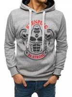 Light grey men's hoodie BX4952