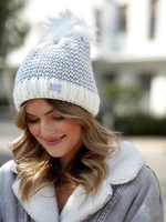 Creamy winter herringbone cap