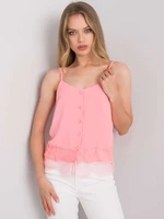 Light pink top with buttons