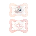 Canpol babies Set symetrických silikonových MINI dudlíků 0-2m SLEEPY KOALA 2 ks růžový