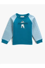 Koton Printed Long Sleeve Sweatshirt Double Fabric Cotton