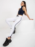 Basic white sweatpants with slit from RUE PARIS