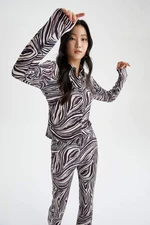 DEFACTO Regular Fit Long Sleeve Zebra Print T-Shirt
