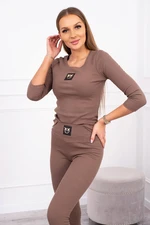 Ribbed blouse + mocca leggings