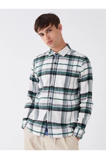 LC Waikiki Long Sleeved Plaid Men's Lumberjack Shirt Jacket with a Regular Fit