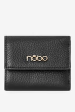 Women's Small Wallet Natural Leather Animal Pattern Nobo Black