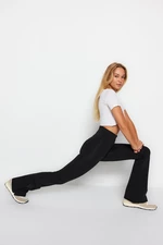 Trendyol Black Gatherer Leg Snap részletes fáklya jóga kötött sport leggings