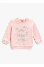 Koton Patterned Girls Pink Sweatshirt 3skg10087ak