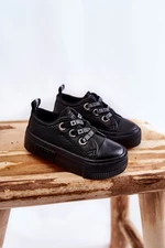 Kids Leather Sneakers BIG STAR KK374059 Black