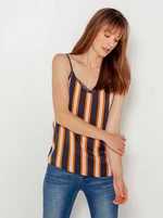 Orange-blue striped tank top CAMAIEU - Women