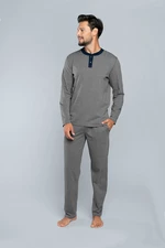 Profit pajamas with long sleeves, long pants - medium melange