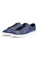 Ducavelli Verano Pánské ležérní boty z pravé kůže. Letní sportovní boty, lehké boty námořnická modrá.