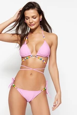 Trendyol Pink Bead Accessory Bikini Bottom