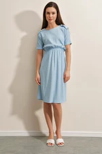 Bigdart 2375 Button Detailed Knitted Dress - Blue