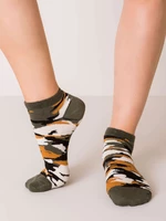 Khaki ponožky s vojenskými vzory
