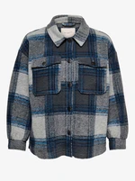 Blue-grey checkered shirt jacket ONLY CARMAKOMA Andrea - Ladies