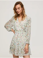 Creamy Women's Floral Short Dress with Ruffle Pepe Jeans Dina - Women