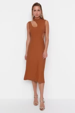 Trendyol Light Brown Detailed Evening Dress