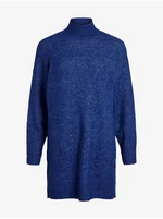 Dark blue long turtleneck with an admixture of wool . OBJECT Nete - Women