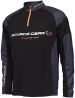 Savage Gear Horgászpóló Tournament Gear Shirt 1/2 Zip Fekete tinta 2XL