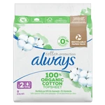 ALWAYS Hygienické vložky Organic Cotton Long 9 kusů