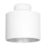 Biała lampa sufitowa z detalem w kolorze srebra Sotto Luce MIKA XS CP
