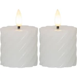 Zestaw 2 białych woskowych świec LED Star Trading Flamme Swirl, wys. 7,5 cm