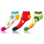 Bellinda 
CRAZY IN-SHOE SOCKS 3x - Moderné farebné nízke crazy ponožky unisex - biela - červená - modrá